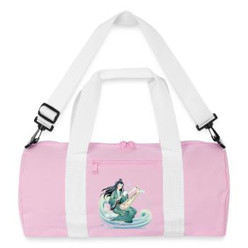 Guqin Master on Sea Wave - Recycled Duffel Bag - pink/white - Front