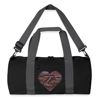 Coeur de mots amoureux - Sac de sport recyclé - noir/gris graphite - Devant