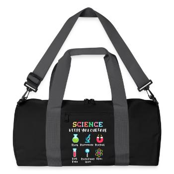 La science suscite la curiosité - Sac de sport recyclé - noir/gris graphite - Devant