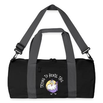 Trying To Hendl This Funny Dialect Saying - Recycled Duffel Bag - black/graphite grey - Front