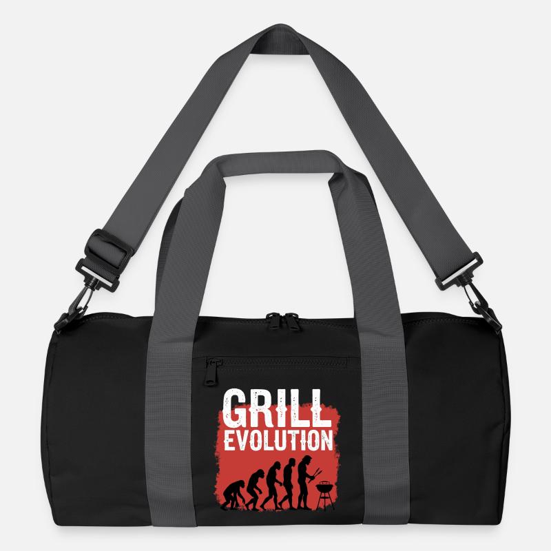 Grill Evolution Lustiger Grillmeister Spruch Recycelte Duffel Bag