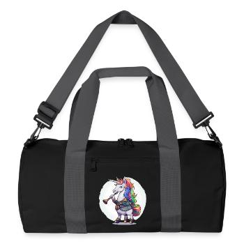 Colorful unicorn with trumpet - Recycled Duffel Bag - black/graphite grey - Front