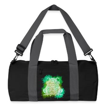 Zentangle Frog - Recycled Duffel Bag - black/graphite grey - Front