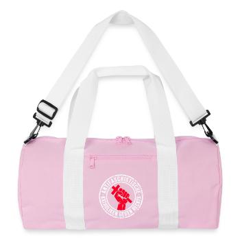 Anti-fascist Catholics against the right - Recycled Duffel Bag - pink/white - Front