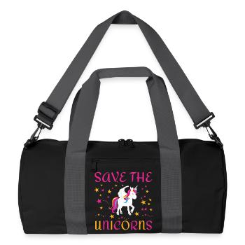 Save the unicorns - Recycled Duffel Bag - black/graphite grey - Front