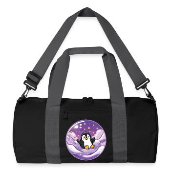Pinguin im Eis-Universum - Recycled Duffel Bag - black/graphite grey - Front