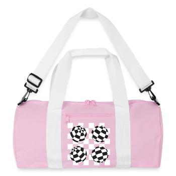 Illusion à damier sphérique - Sac de sport recyclé - rose/blanc - Devant