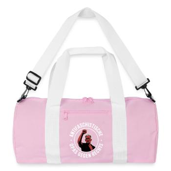 Anti-fascist grandpas against the right - Recycled Duffel Bag - pink/white - Front