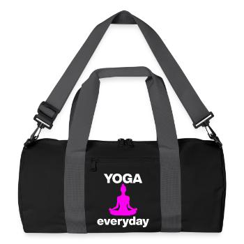 YOGA EVERYDAY PINK! LOTUS YOGI JOGA WELLNESS POWER - Recycelte Duffel Bag - Schwarz/Graphitgrau - Vorne