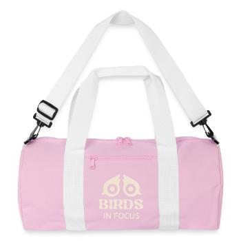 Vögel im Fokus - Recycelte Duffel Bag - Rosa/Weiß - Vorne