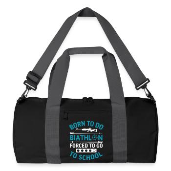Né pour faire du biathlon, forcé d’aller à l’école - Sac de sport recyclé - noir/gris graphite - Devant