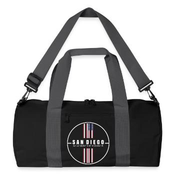 San Diego Koordinaten - Recycelte Duffel Bag - Schwarz/Graphitgrau - Vorne