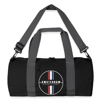 Amsterdam Koordinaten - Recycelte Duffel Bag - Schwarz/Graphitgrau - Vorne