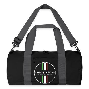 Amalfiküste Koordinaten - Recycelte Duffel Bag - Schwarz/Graphitgrau - Vorne
