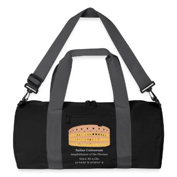 Colisée Rome Italie, coordonnées, année d’ouverture - Sac de sport recyclé - noir/gris graphite - Devant