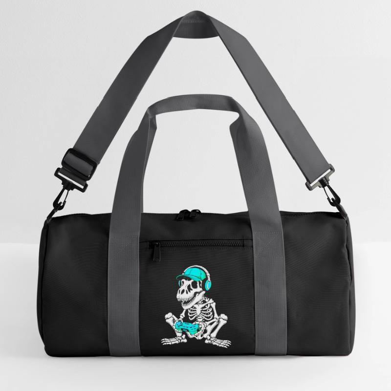 Skeleton DJ with controller and headset Recycled Duffel Bag