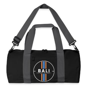 Insel Bali Koordinaten - Recycelte Duffel Bag - Schwarz/Graphitgrau - Vorne