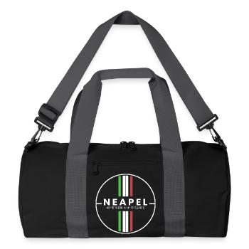 Neapel Koordinaten - Recycelte Duffel Bag - Schwarz/Graphitgrau - Vorne