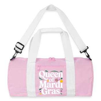 Queen Of Mardi Gras Nola Carnival Party - Recycled Duffel Bag - pink/white - Front