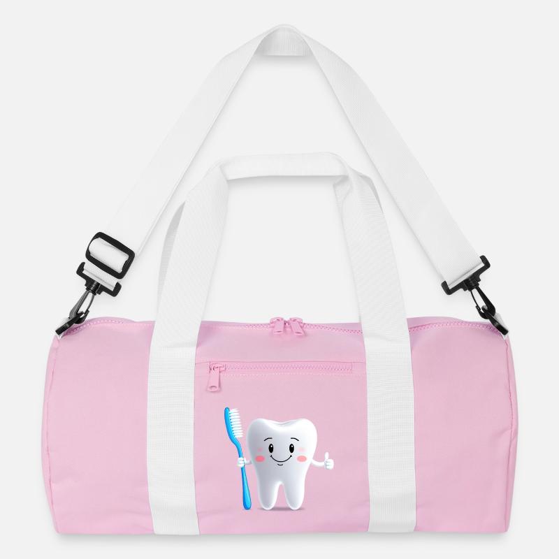 Smiling tooth with toothbrush Recycled Duffel Bag