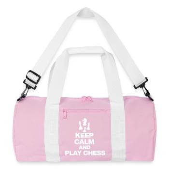RESTE CALME ET JOUE AUX ÉCHECS ! JOUEUR D’ÉCHECS BLANC - Sac de sport recyclé - rose/blanc - Devant