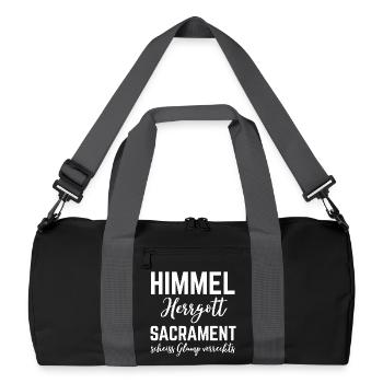 Funny Bavarian Saying Himmel Herrgott Sacrament - Recycled Duffel Bag - black/graphite grey - Front