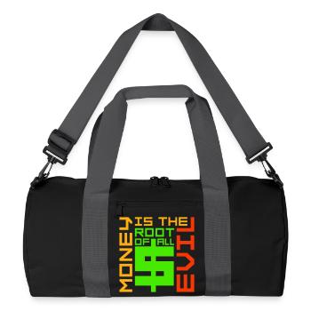 Money Root Evil Capitalism Greed Finance Rich - Recycled Duffel Bag - black/graphite grey - Front