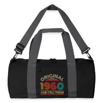 Vintage 1960 - Recycelte Duffel Bag - Schwarz/Graphitgrau - Vorne