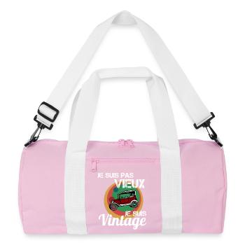 Ich bin kein altes Oldtimer-Auto - Recycelte Duffel Bag - Rosa/Weiß - Vorne