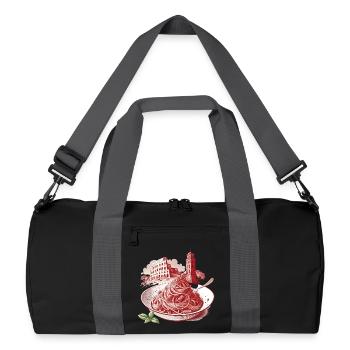 Roman pasta meets landmarks - Recycled Duffel Bag - black/graphite grey - Front