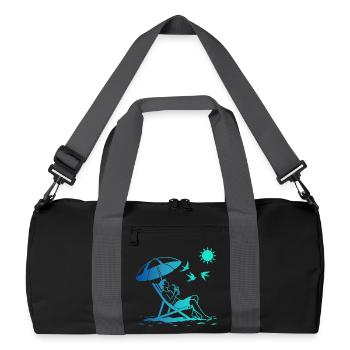 Relaxing in a deck chair on the beach - Recycled Duffel Bag - black/graphite grey - Front