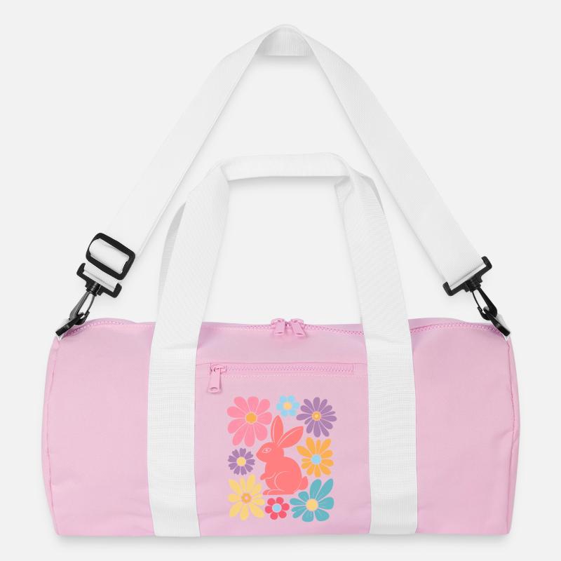 Happy Easter Bunny Boho Recycled Duffel Bag