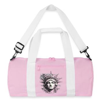 Freiheitsstatue mit US-Flagge - Recycelte Duffel Bag - Rosa/Weiß - Vorne