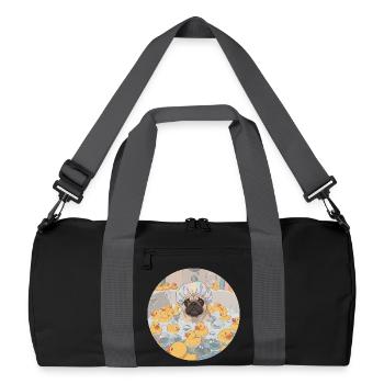 Mops in the bubble bath - Recycled Duffel Bag - black/graphite grey - Front