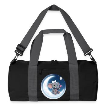 Moon Kiss Elephant with Lollipop - Recycled Duffel Bag - black/graphite grey - Front