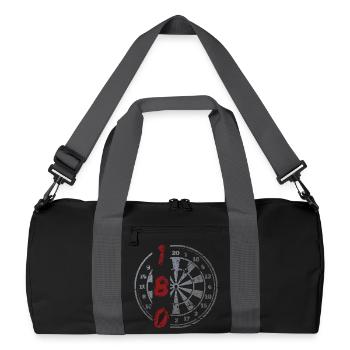 Darts 180 Vintage Dartscheibe - Recycelte Duffel Bag - Schwarz/Graphitgrau - Vorne