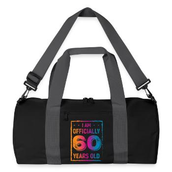 60th Birthday - Recycled Duffel Bag - black/graphite grey - Front