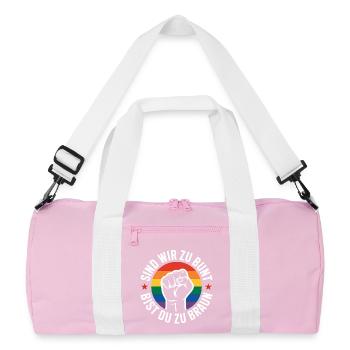 Sommes-nous trop colorés - T-shirt Antifa Pride - Sac de sport recyclé - rose/blanc - Devant