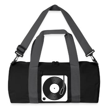 Platine vinyle avec album vinyle - Sac de sport recyclé - noir/gris graphite - Devant