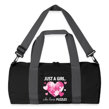 Juste une fille qui adore les énigmes - Sac de sport recyclé - noir/gris graphite - Devant