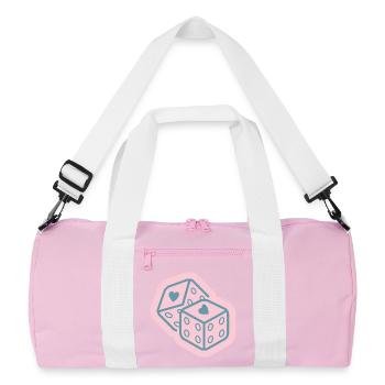 Heart Dice Design - Recycled Duffel Bag - pink/white - Front