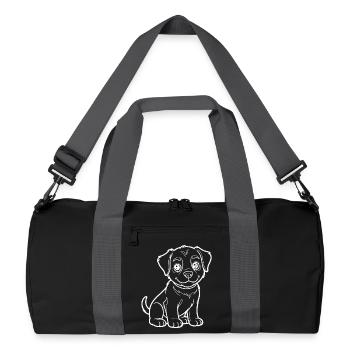 Happy puppy outline - Recycled Duffel Bag - black/graphite grey - Front