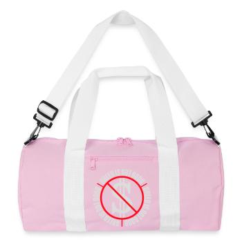 Greed Is Not Good Antikapitalismus Aussage Protest - Recycelte Duffel Bag - Rosa/Weiß - Vorne