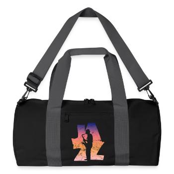 Saxophoniste de jazz - Sac de sport recyclé - noir/gris graphite - Devant