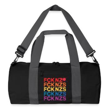FCK NZS - Antifa Tee - Recycelte Duffel Bag - Schwarz/Graphitgrau - Vorne