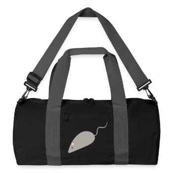 Croquis minimaliste de la souris grise - Sac de sport recyclé - noir/gris graphite - Devant