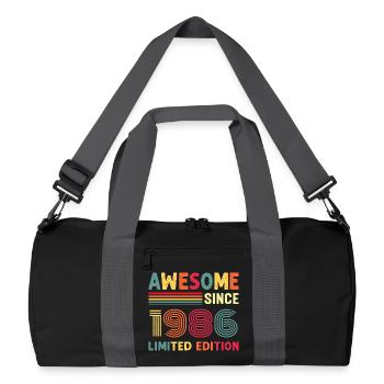 Millésime 1986 - Sac de sport recyclé - noir/gris graphite - Devant