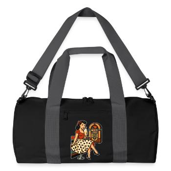 50s Rockabella: Pin-Up in the Diner with Milkshake - Recycled Duffel Bag - black/graphite grey - Front