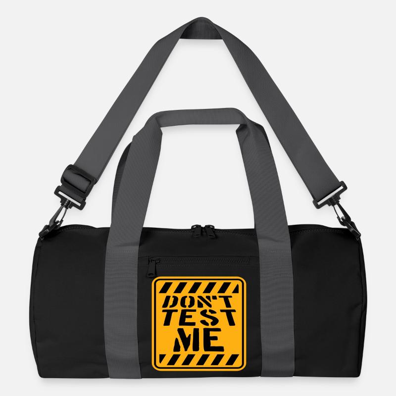 Don't Test Me Schild Frech Lustig Zitat Spruch Recycelte Duffel Bag