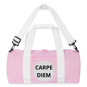 Carpe Diem - Recycelte Duffel Bag - Rosa/Weiß - Vorne